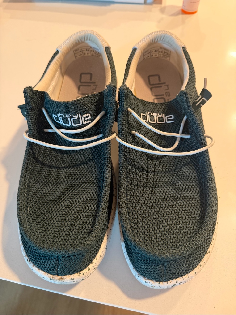 Hey Dude Kids Slip-On Sneakers in Dark Green with White Trim